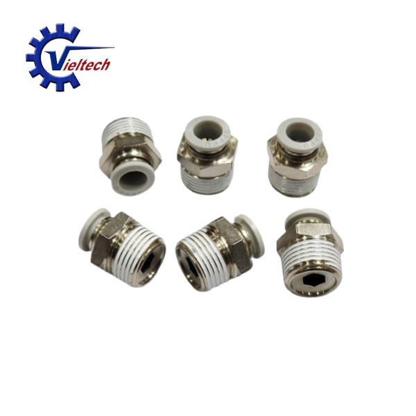Đầu nối khí thẳng ren 1/4 ống 10mm PC10-02